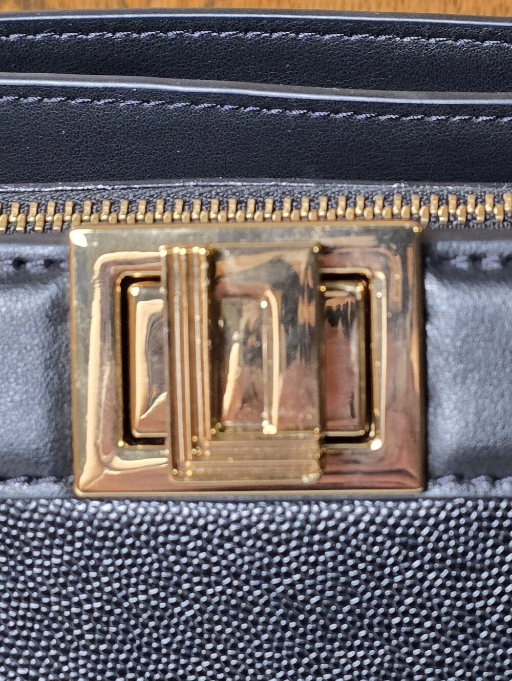 Karl Lagerfeld Black Leather Top-Handle Crossbody Bag